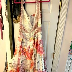 Pink floral evening gown!